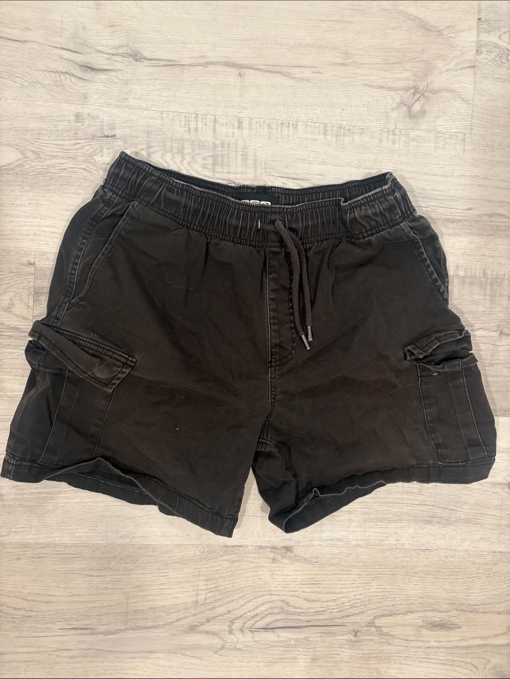 RSQ Black Elastic Waist Cargo Shorts